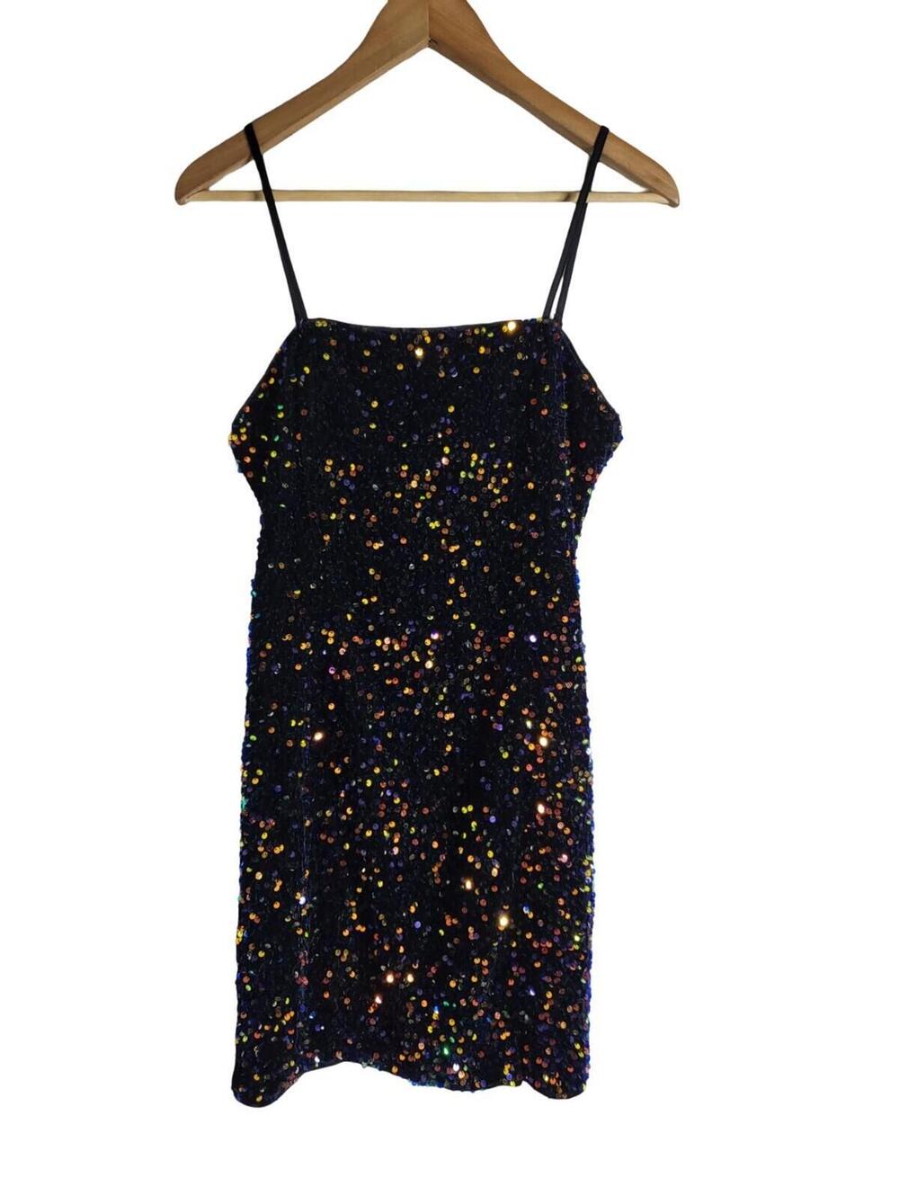 Cider Date Night Clubbing Festivals Sequined Cami Split Short Dress Size Small